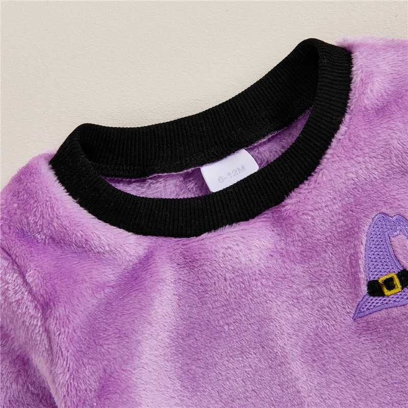 Toddler Baby Girl Fall Outfits Halloween Embroidered Crew Neck Long Sleeve Pullover Tops with Bow Mini Skirt 2 Pcs Set L250926WWRH