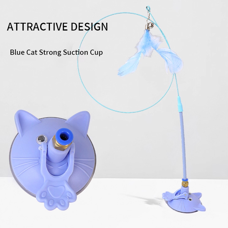 Cat toys cat teasing sticks, self entertaining and stress relieving tools with suction cups long poles pet kittens and a complete collection