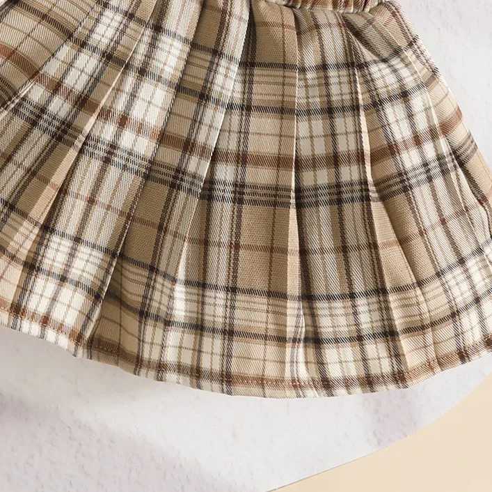 New Autumn Baby Girls Clothing Set 26Yrs Kids Knitted Clothing Suit Long Sleeved Knitted Cardigan CoatShort Skirt L250926EWOO