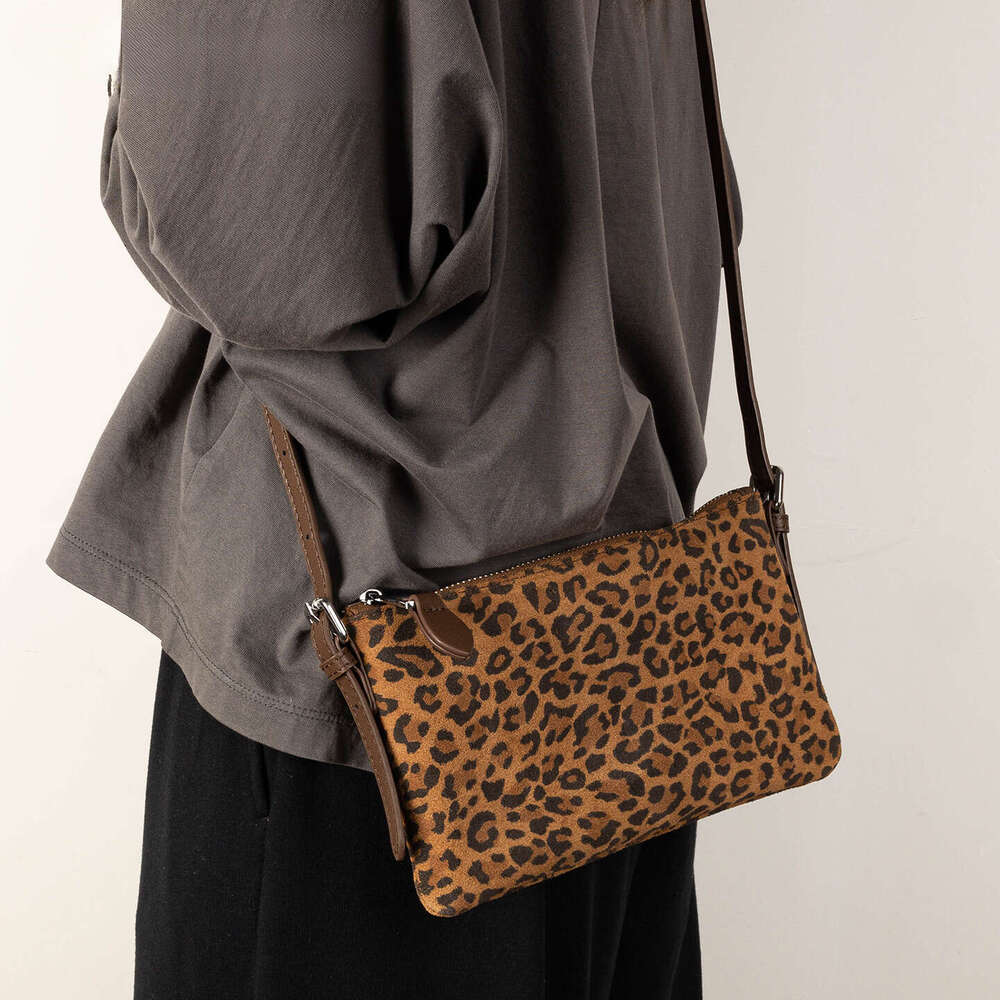 designer bag Luxury bag New Matte Leopard Print Versatile Commuter Genuine Leather Single Shoulder Underarm Crossbody Bag for Women