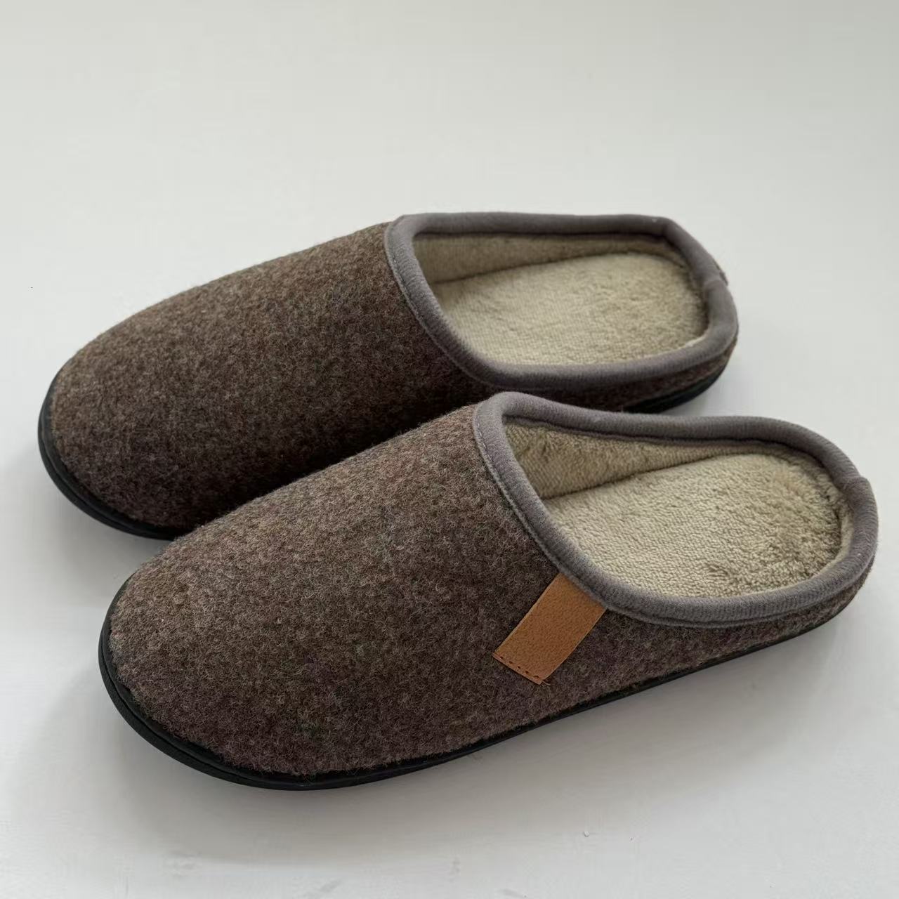 Large Size Cotton Men, Autumn and Thick Sole Indoor Home for Elderly, Non-Slip Plush Lined Winter Slippers ddmymarket