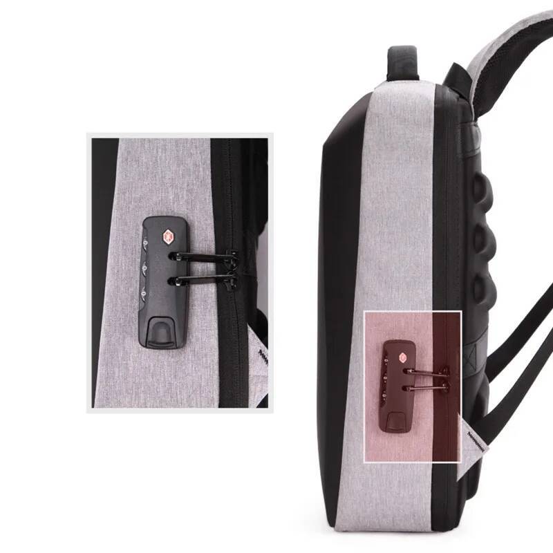 Men's Casual Hard Shell Anti-theft Backpack High Capacity Travel USB Charging Fasion Business Computer Bag For Male high-quality