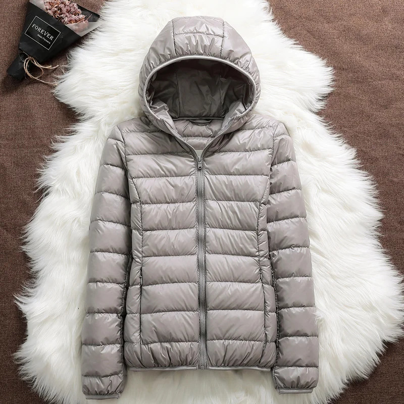 15 Colors Women Hooded Puffer Jackets Spring Winter 90 White Duck Down Female Coats Ultralight Packable Casual Parkas 250917