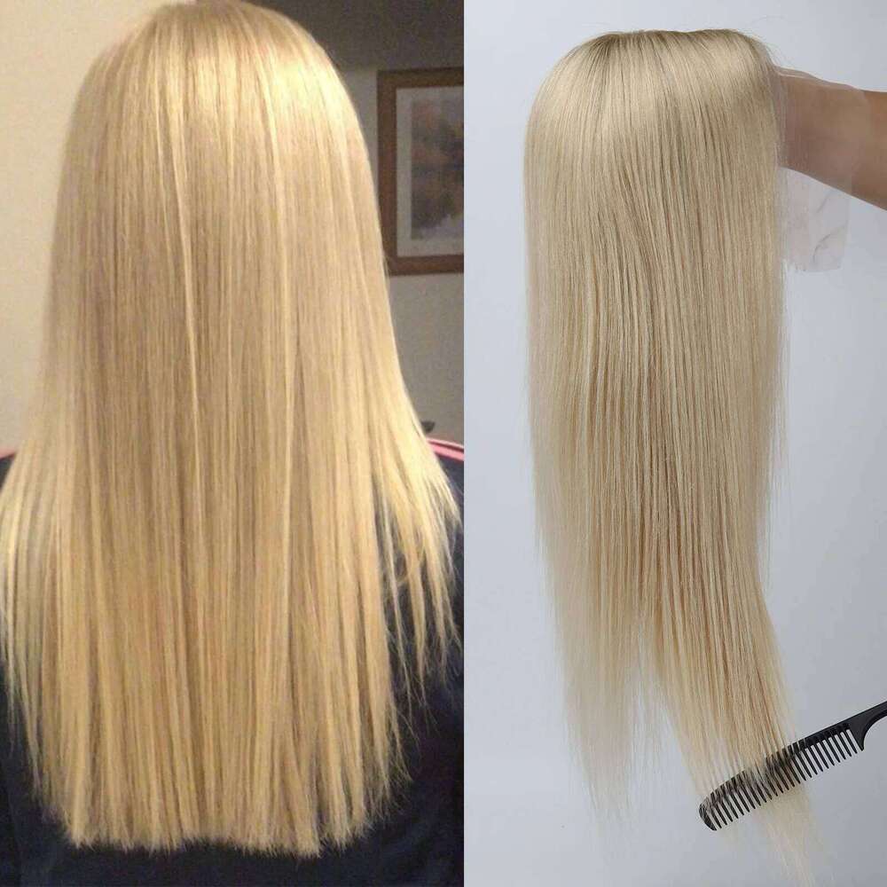 Medical Wig for Women with Virgin European Silk Top PU Silicone Edges Soft Fabric Net Ombre Root and Baby Hair