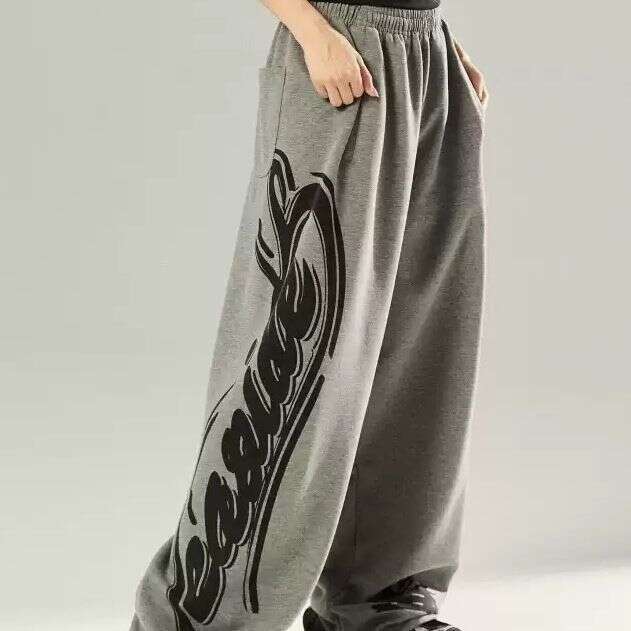 American Style Patchwork Sweatpants for Women Spring New Cotton Super Soft Wide Leg Loose Straight Slimming Casual Pants