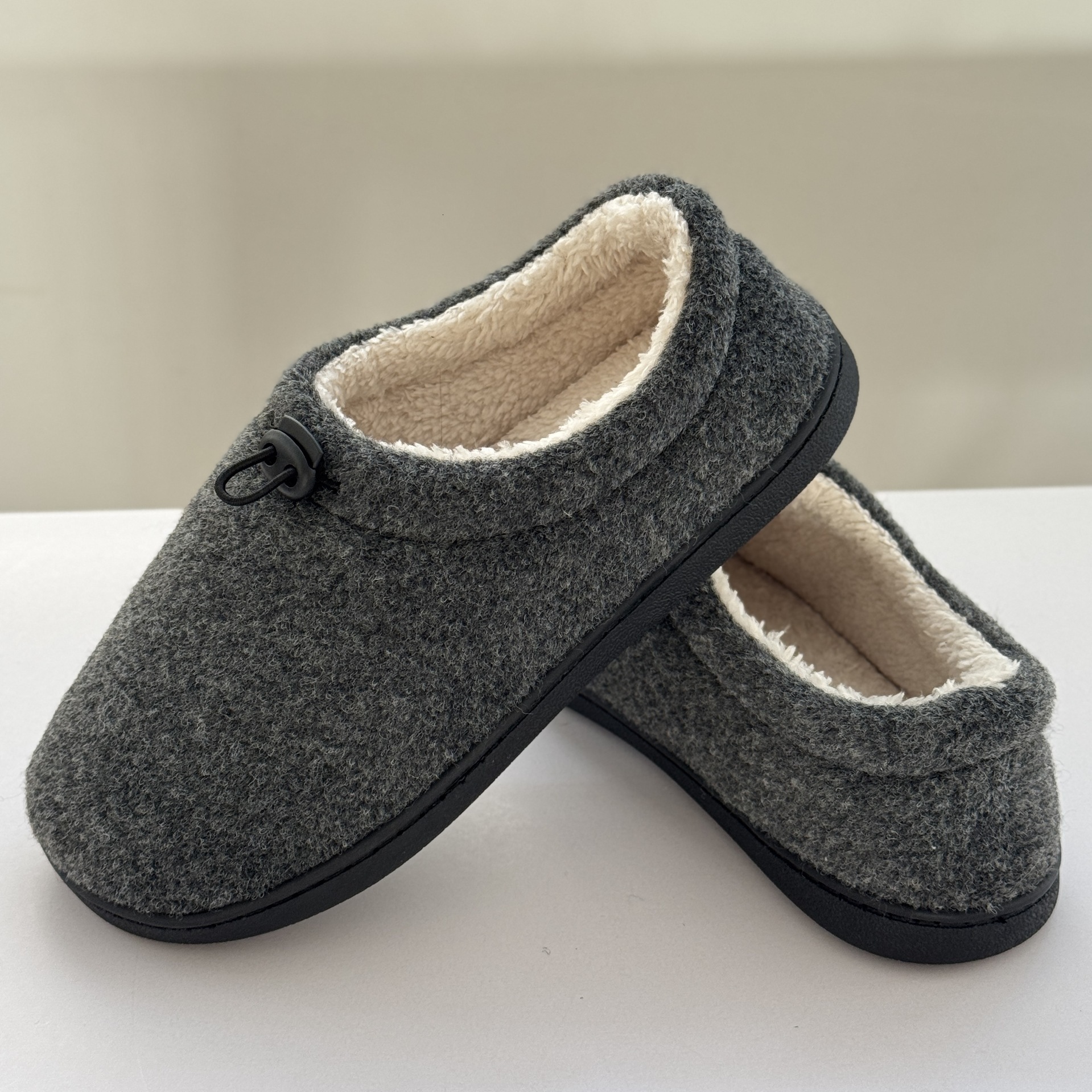 Felt Rope Buckle Adjustable Full Wrap Heel Autumn Winter Cotton Shoes for Outdoor Wear ddmymarket