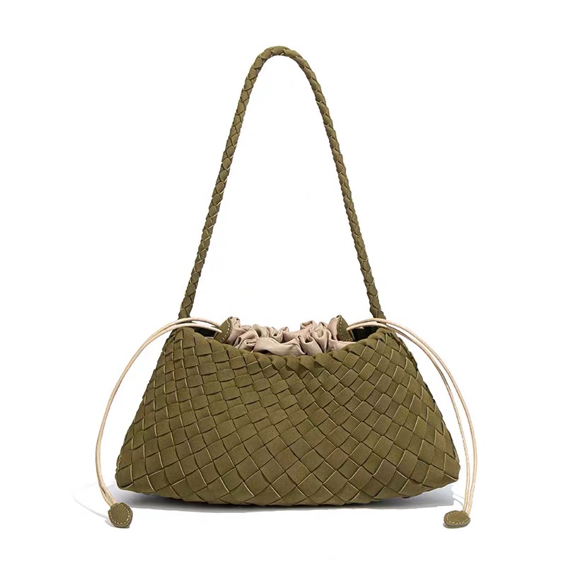 Designer dragon diffusion woven top layer cowhide womens french basket handmade leather tote bag shoulder 240723