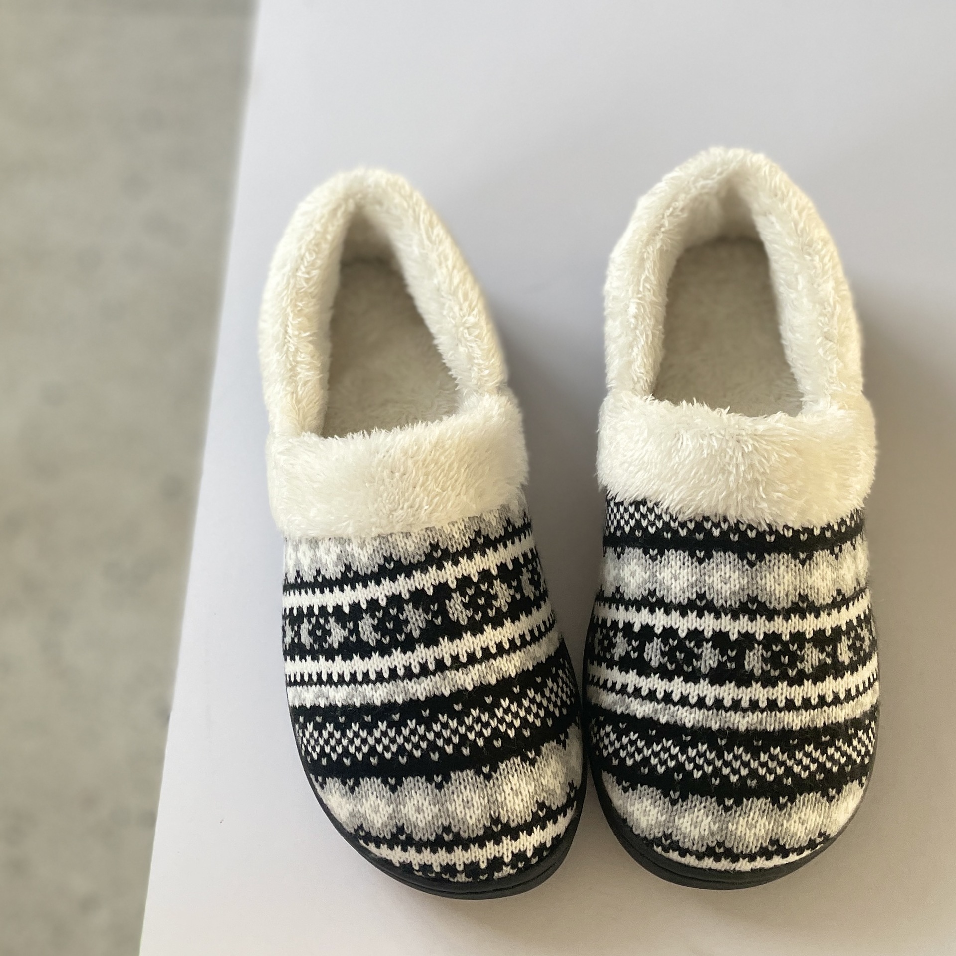 Cotton Shoes Men and Women Slippers Warm Non-slip Thickened Plus Velvet Wool Thread ddmymarket