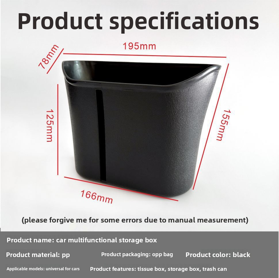 Car Door Trash Can, Seat - Back Hanging Storage Bin, Multifunctional for Car & Home, Organize Clutter-NO10