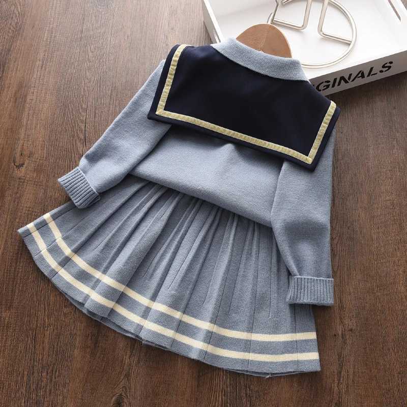 Bear Leader Girls Preppy Style Sweater Sets Christmas Dress Knitted Costumes Winter Soft Cotton Bowknot Cute Knitwear Clothes L25092654LT
