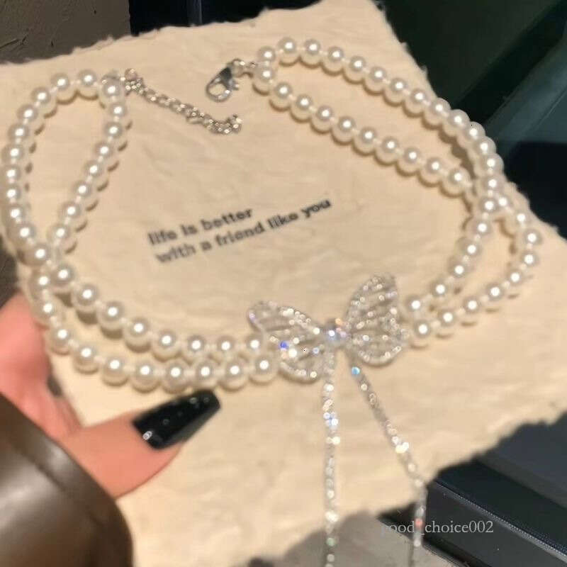 Lanjia- French Dia-Studded Pearl Water Drop Light High-End Clavicle Chain Hepburn Style Bridal Wedding Necklace Jewelry For Women F5146 10