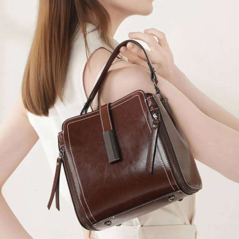 Genuine Leather Women's Shoulder Bag Vintage Designer Women Handbags Fashion Cowhide High Quality Crossbody Bags 3032