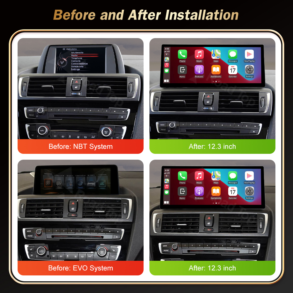 RoadTop 12.3 Wireless CarPlay Multimedia Linux Car Screen For BMW Series 1 2 3 4 F20 F21 F22 F45 F30 F31 F32 F33 F45 NBT EVO 2012-2019 - view 5
