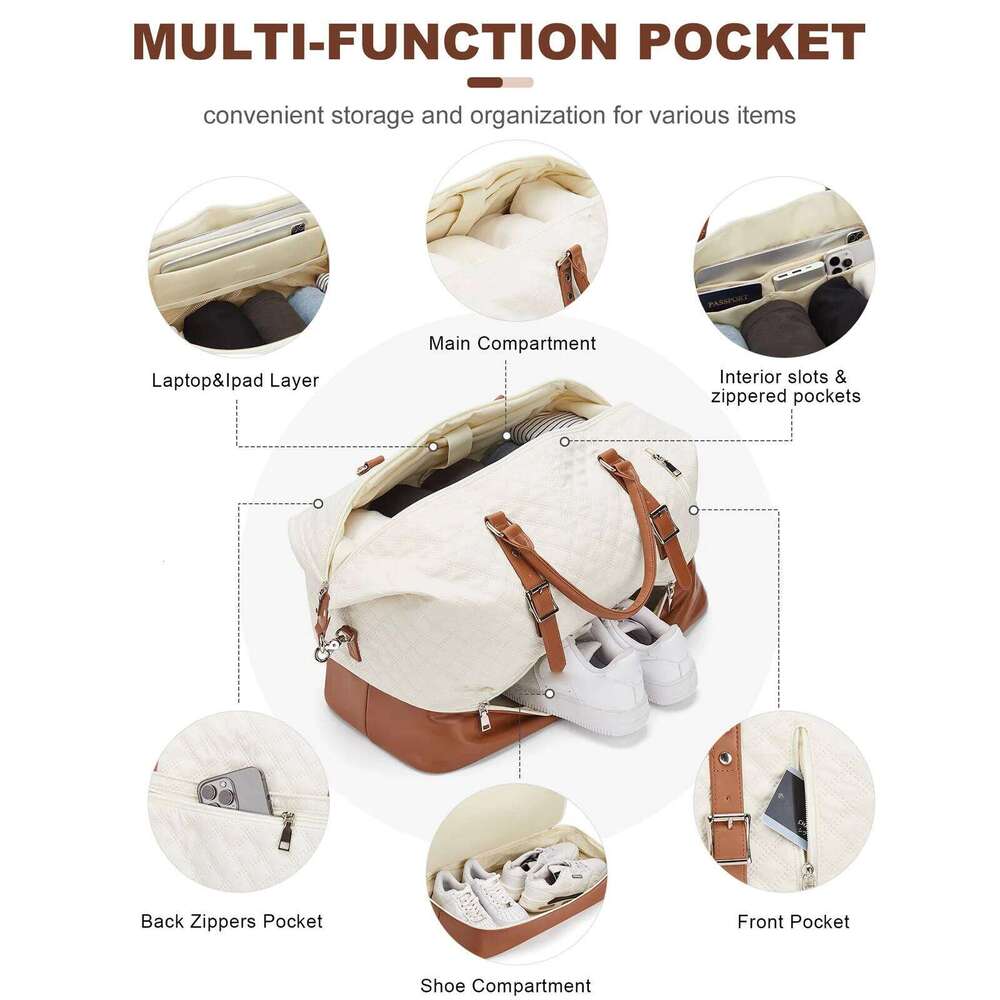 Weekender Bags Women, Large Overnight Weekend Duffel Bag, Waterproof Carry on Lage Bag for Travel Business Gym