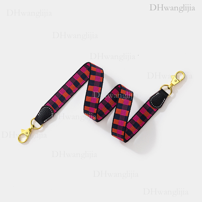 DH Luggage Accessories Checkered Jacquard Ribbon Thin Kelly Evelyn Bag Single Shoulder Crossbody Strap Style