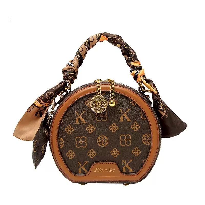 Designer bags women's bags 2025 new popular shoulder messenger bags versatile printed small round bags round cake bags fast delivery