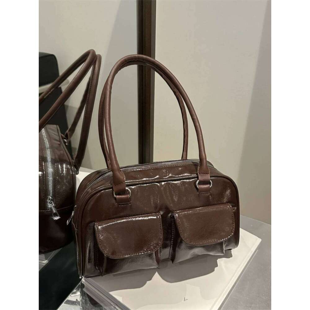 Retro Personali Commuter Double ket Handbag Autumn New Small Design Faionable Single oulder Underarm Bag