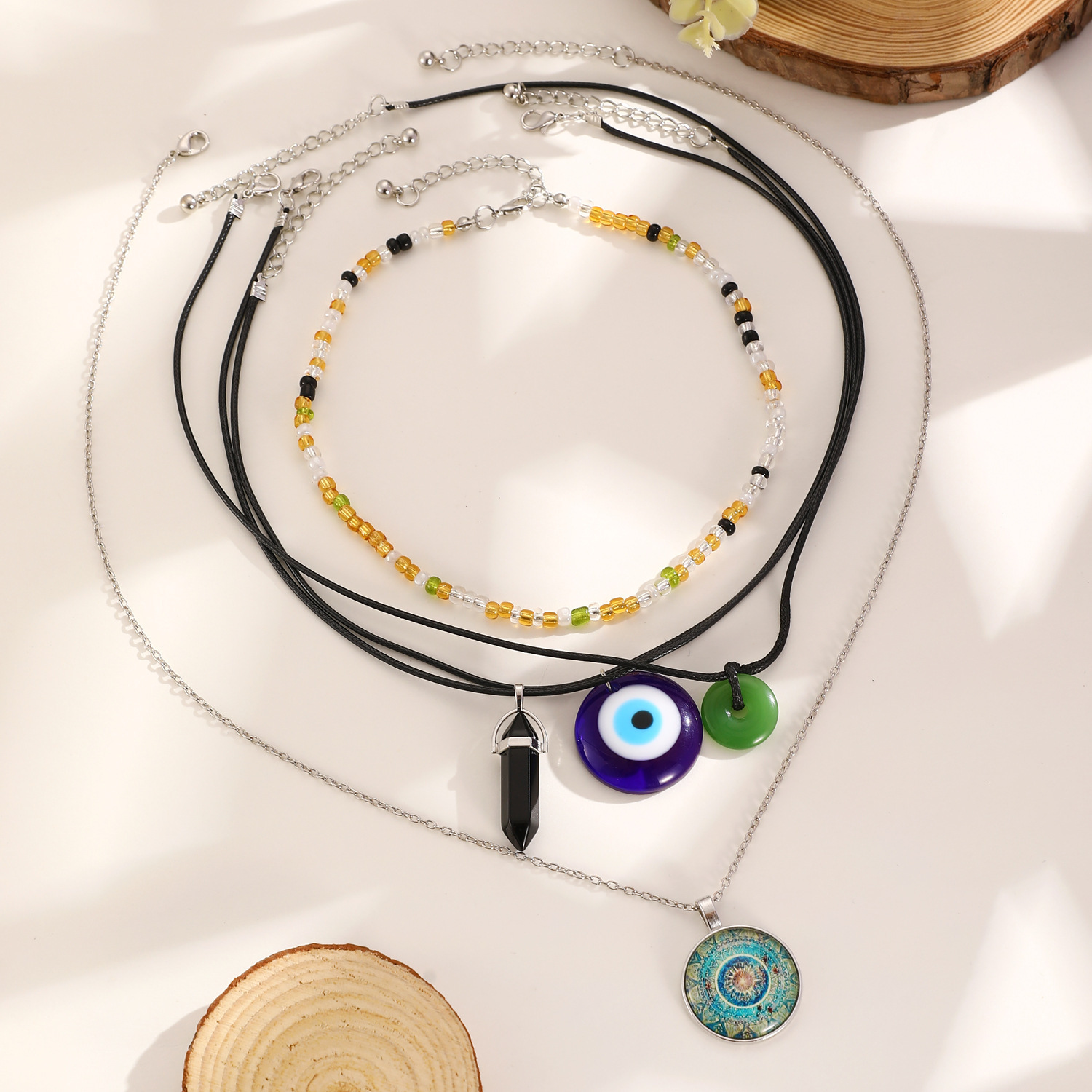 Devil Blue Eyes Jewelry Women's Beaded New Chinese Ethnic Style Necklace