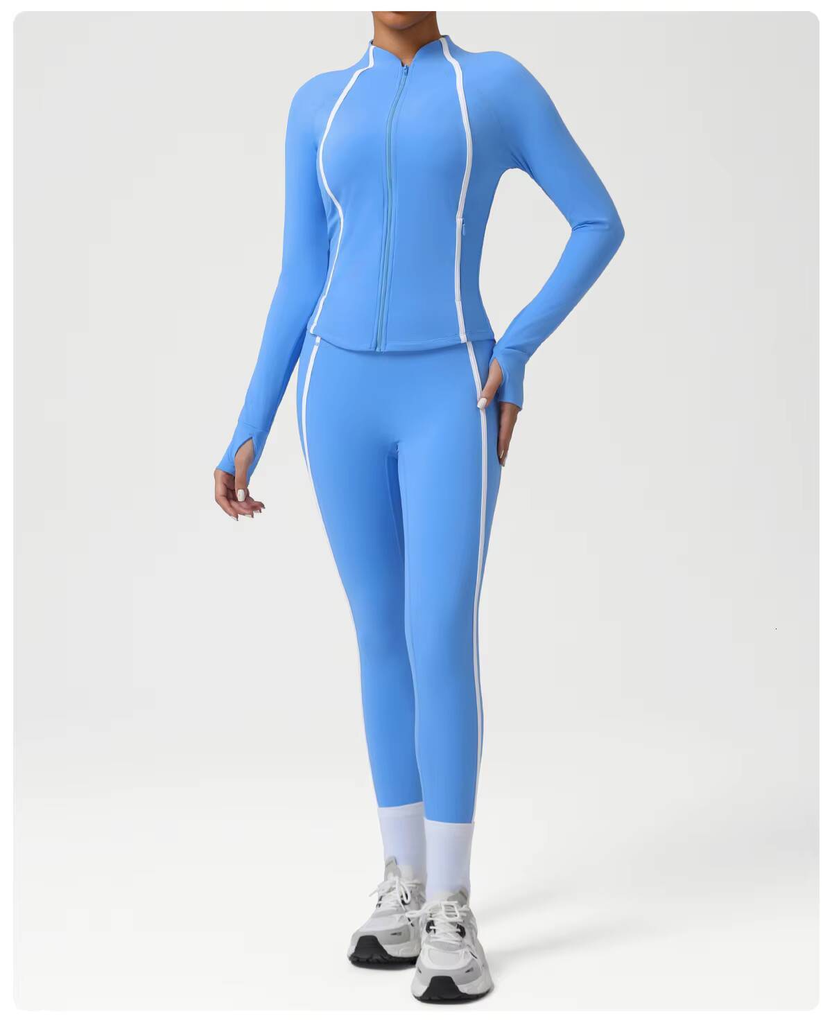 Breathable Fitness Womens Jacket Tight Yoga Exercise Longsleeved Quickdrying Zipper Coat