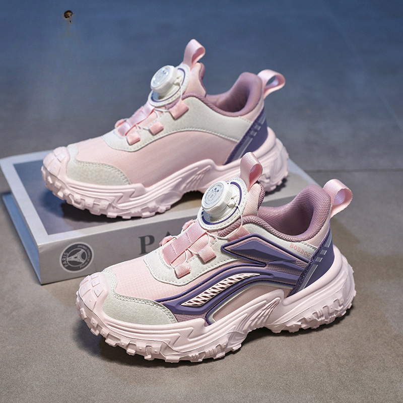 Women's shoes winter new children's leather surface wool lining double cotton sports shoes suitable for older children's trendy casual 