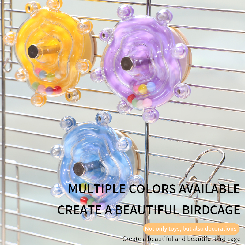 Parrot toys relieve boredom self fun flying saucer gnawing spinning wheel puzzle tiger skin peony small sun special bird toys complete collection