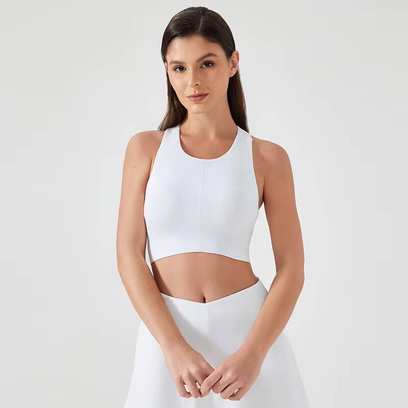 Premium High Impact Sports Bra Wide Straps Irregular Hem High Support Workout Top