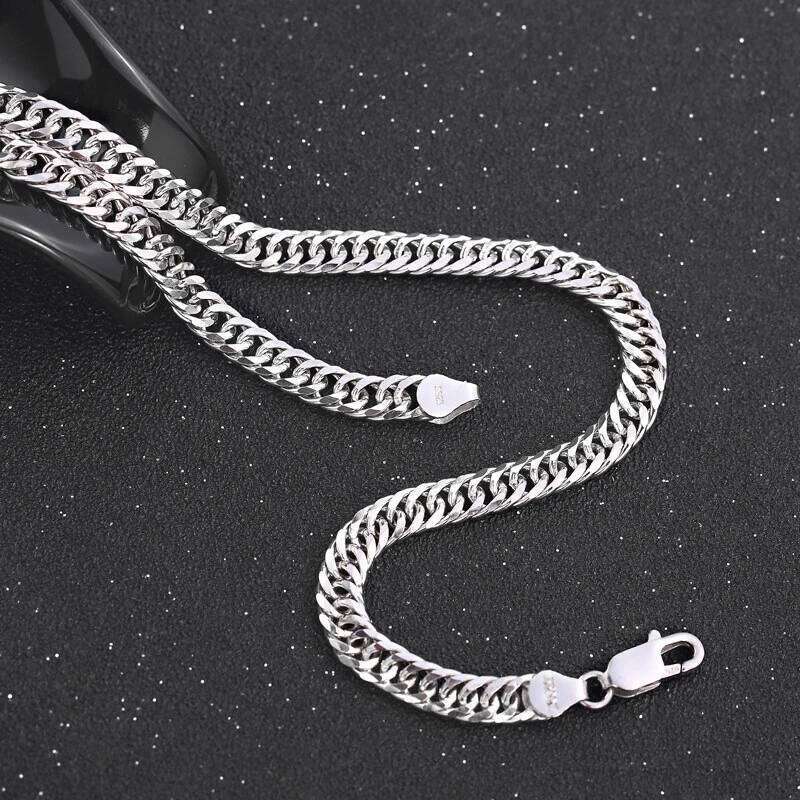 Sterling Sier 4mm/5mm/6mm Cuban For Men Hip Hop Horsewhip Chain Punk Necklace Trendy Accessories Wholesale