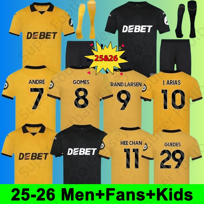2025 2026 Wolves GOMES GUEDES STRAND LARSEN Soccer Jerseys Strand Larsen Fer Lopez J. Arias DOHERTY Wolves 25 26 Wolverhamptonfootball HEE CHAN Football Shirts Kit