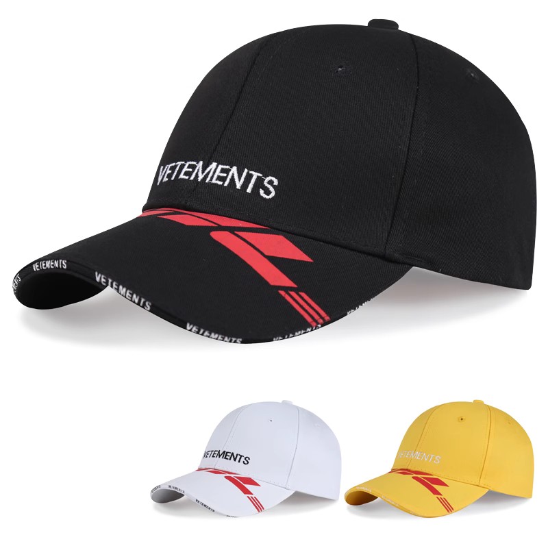 Customizable VETEMENTS Embroidered Baseball Cap Adjustable Multi Color (Black/White/Yellow) Hat for Men Women Personalized Fashion