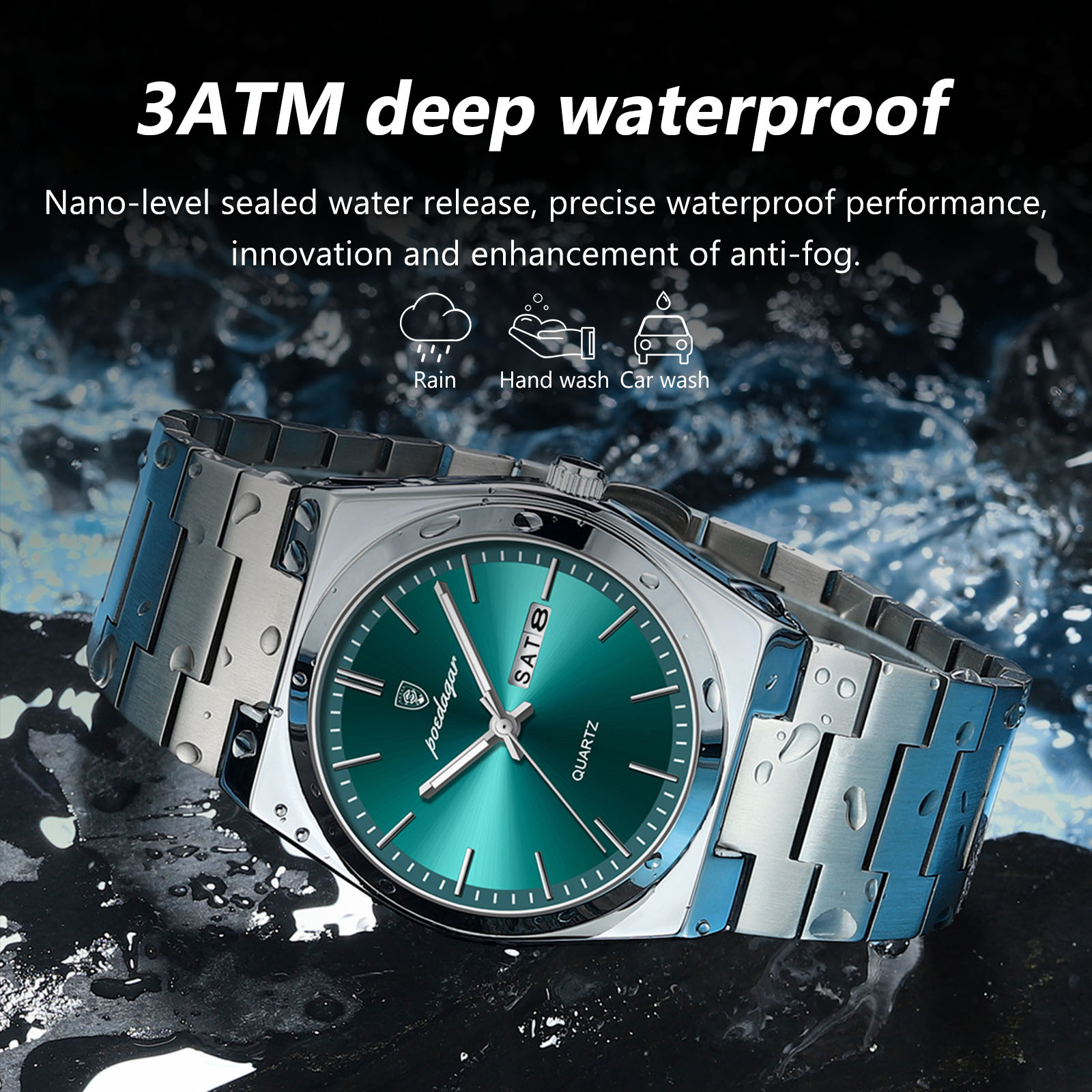 Luxury Quartz Man Wristwatch Sport Men Watches Waterproof Luminous Date Week Stainless Steel Men's Watch Male Reloj+box prx tudority black bay me