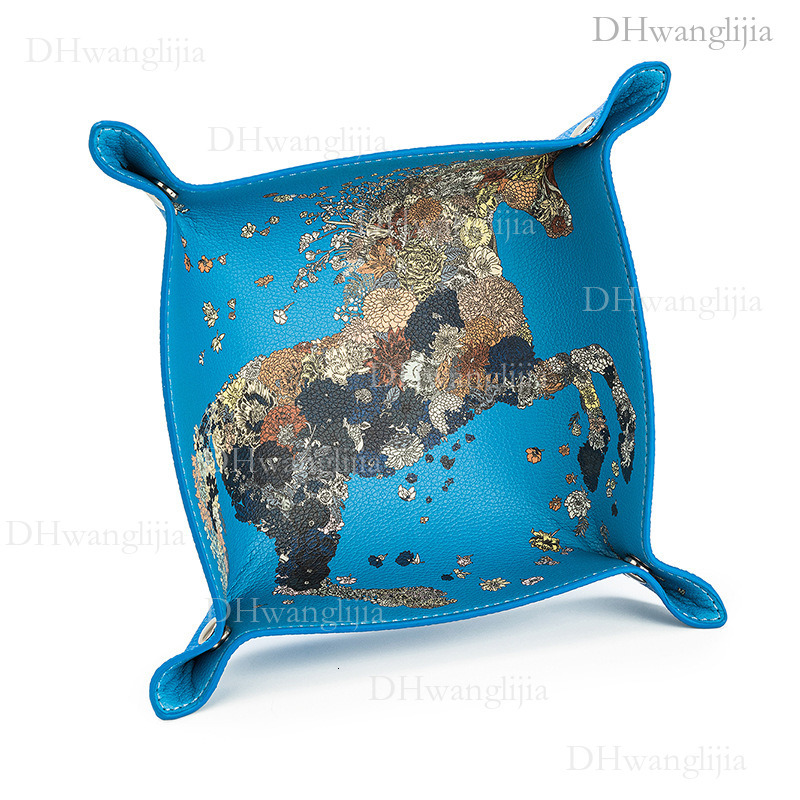 DH Luggage Accessories Live New Style Colorful Horse Print Cultural Play Bracelet Necklace Storage Box Leather Plate