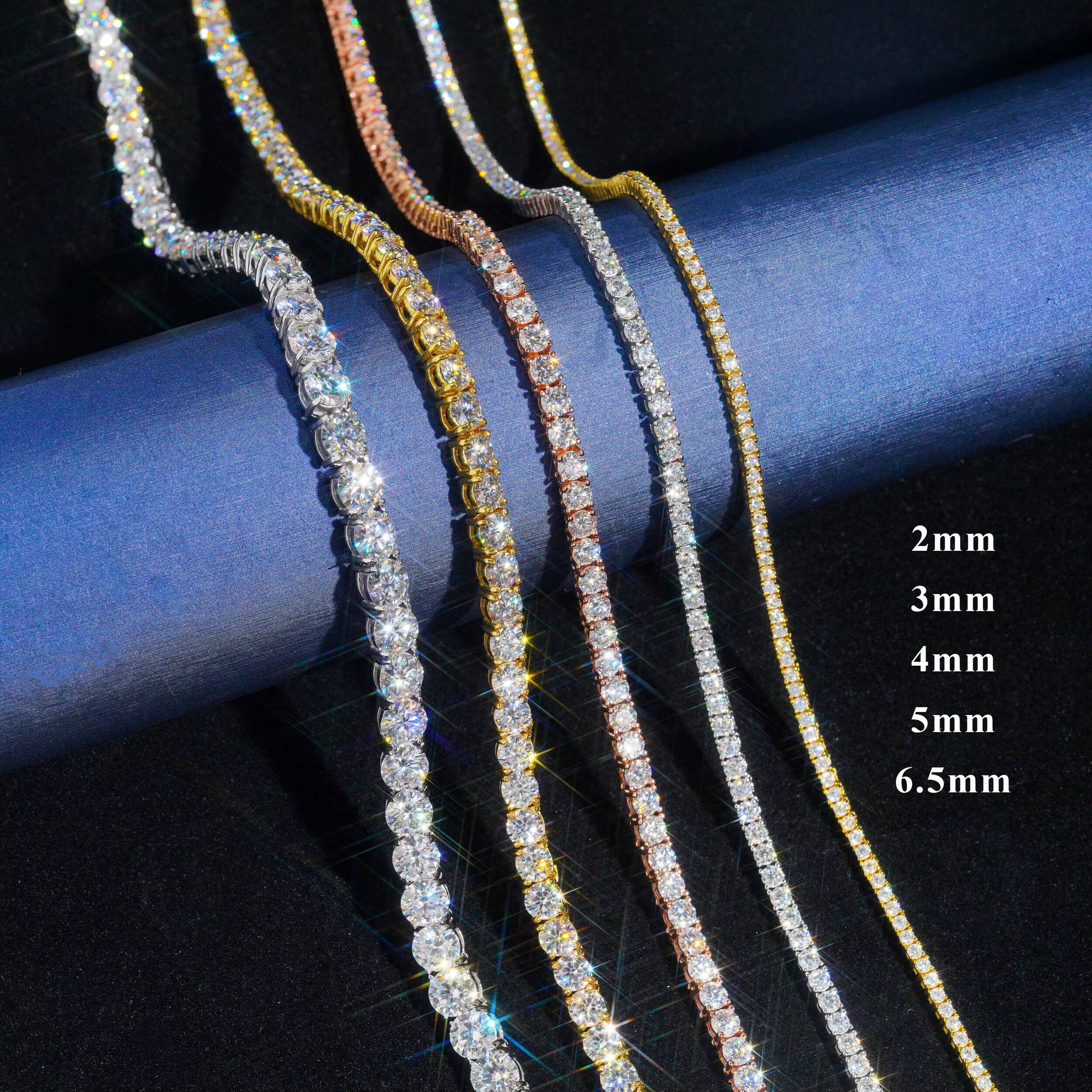 Wholesale Price Sterling Silver 925 Tennis Bracelet Necklace Hip Hop Iced Out Jewelry 5A Quality CZ Stone Zircon Tennis Chain