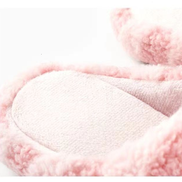 Striped Teddy Velvet Anti-Collapse Memory Foam Injection Women's Cotton Slippers ddmymarket
