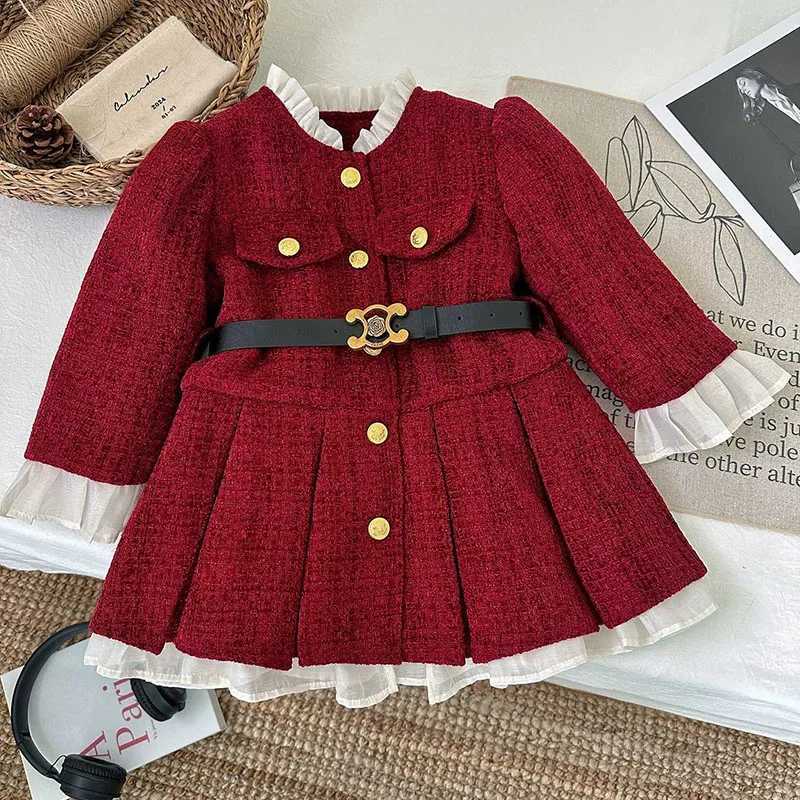 MILANCEL New Autumn Kids Dress 27Y Fleece Padded Girls Coat Belt Korean Version Loose Children Clothes L250926OE8R