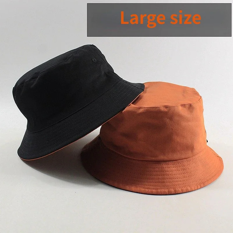 Large Size Women Fishing Hats Big Head Man Summer Sun Hat Two Sides Panama Caps Plus Sizes Bucket Hats 5759cm 6062cm 6364cm 250919