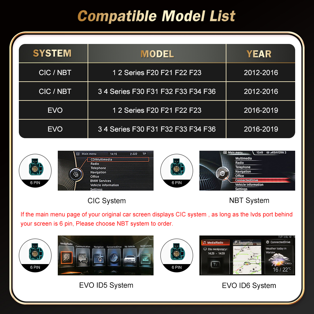 RoadTop 12.3 Wireless CarPlay Multimedia Linux Car Screen For BMW Series 1 2 3 4 F20 F21 F22 F45 F30 F31 F32 F33 F45 NBT EVO 2012-2019 - view 3