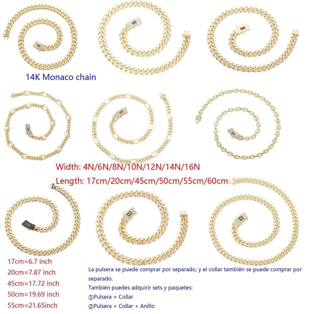 2024 New Monaco Jewelry Necklace Hip-Hop Men and Women's Daily Decoration Chain