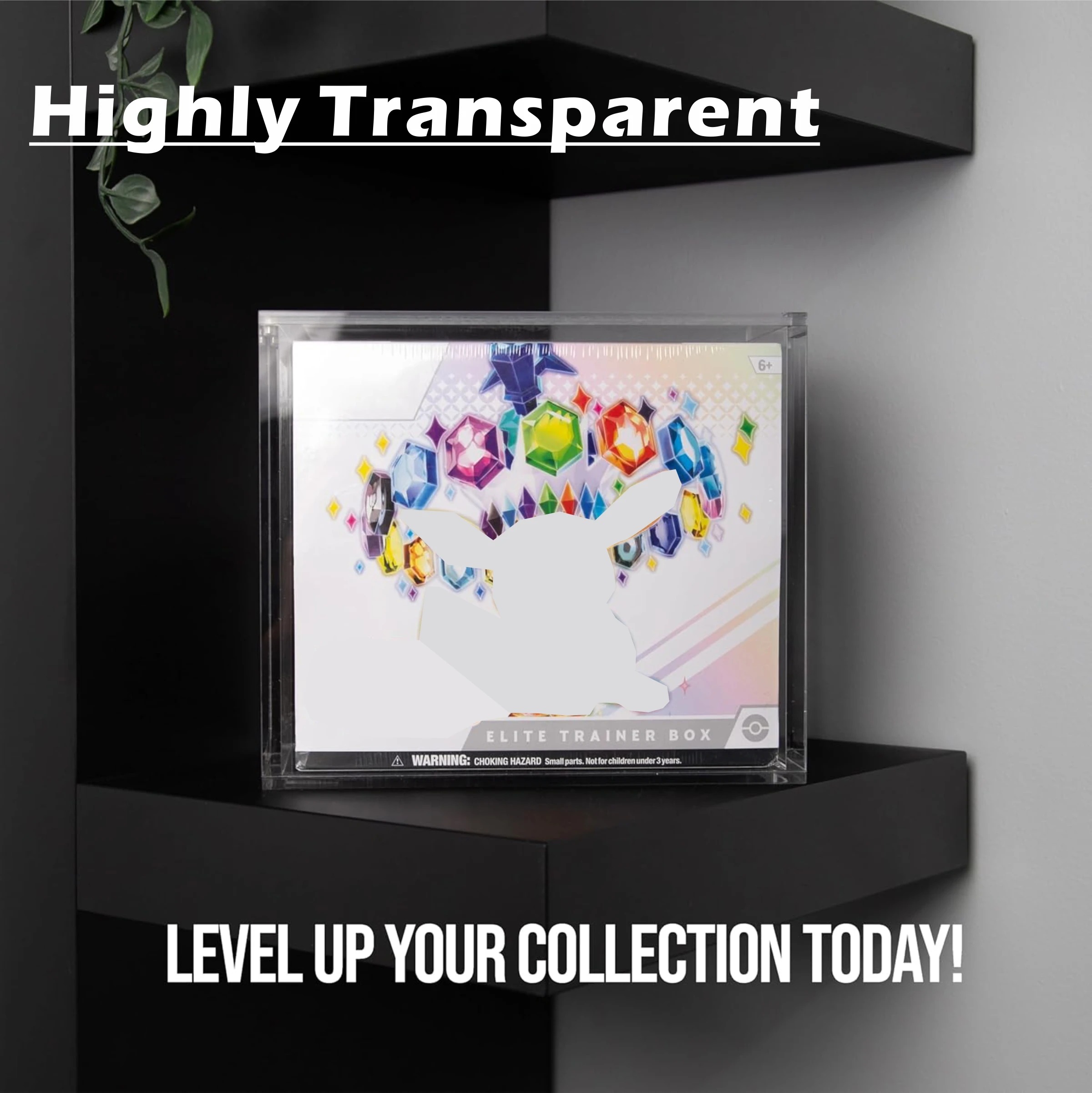 Waco Acrylic Display Magnetic Case For Elite Trainer Box 5mm Thick Clear Display Case Acrylic ETB Display Box Protector