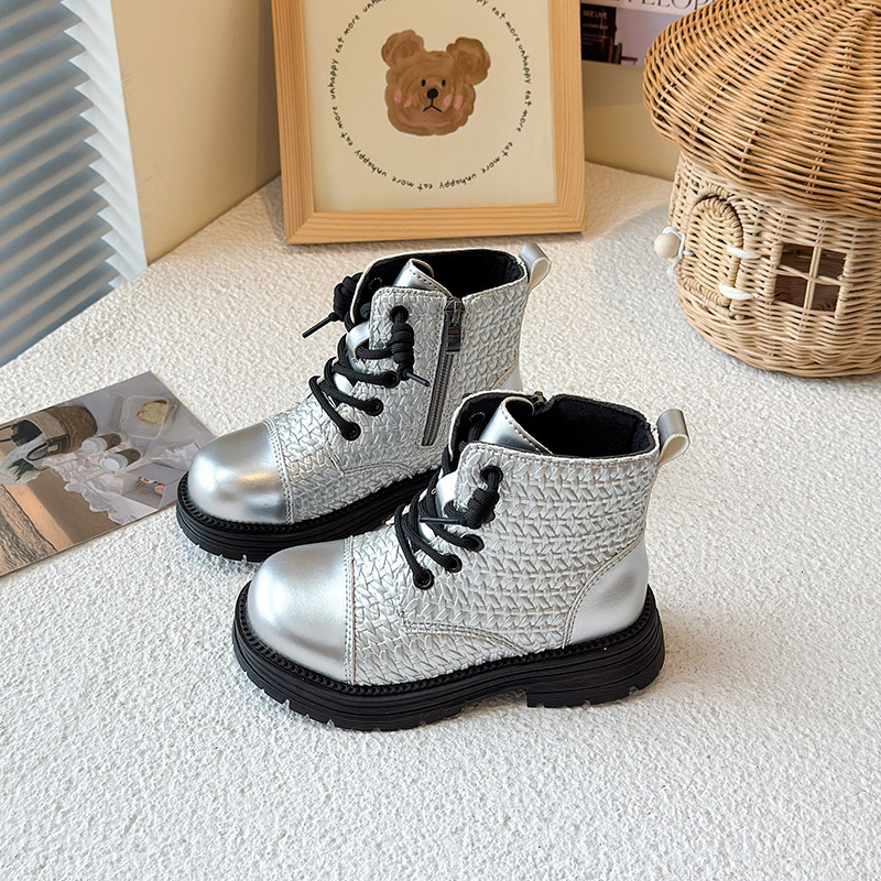 Autumn and winter new children's shoes, girls' fashion trend, Martin boots, boys' single boots, girls' baby boots, soft soled shor