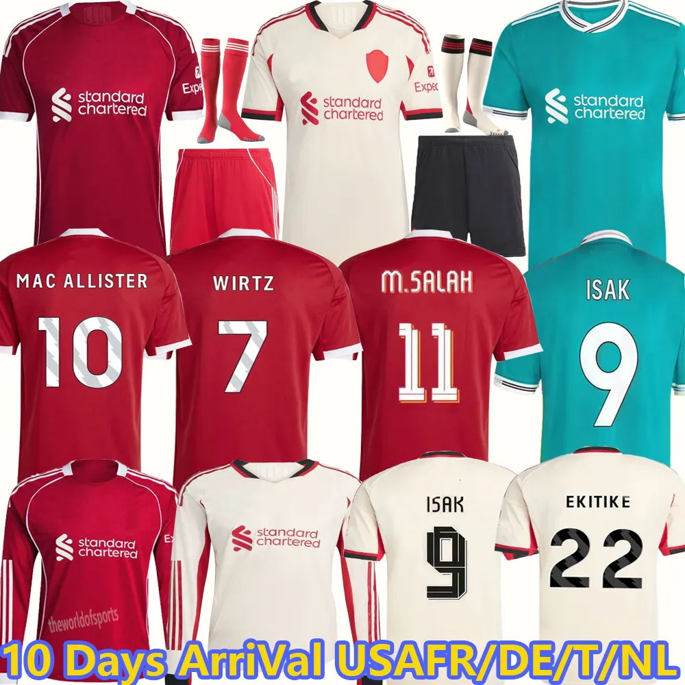 25 26 The RedsMohamed Salah SZOBOSZLAI GAKPO MAC DIOGO KERKEZ WIRTZ EKITIKE FRIMPONG BRADLEY ENDO soccer jerseys 2025 2026 DARWIN football shirts kids kit tops888
