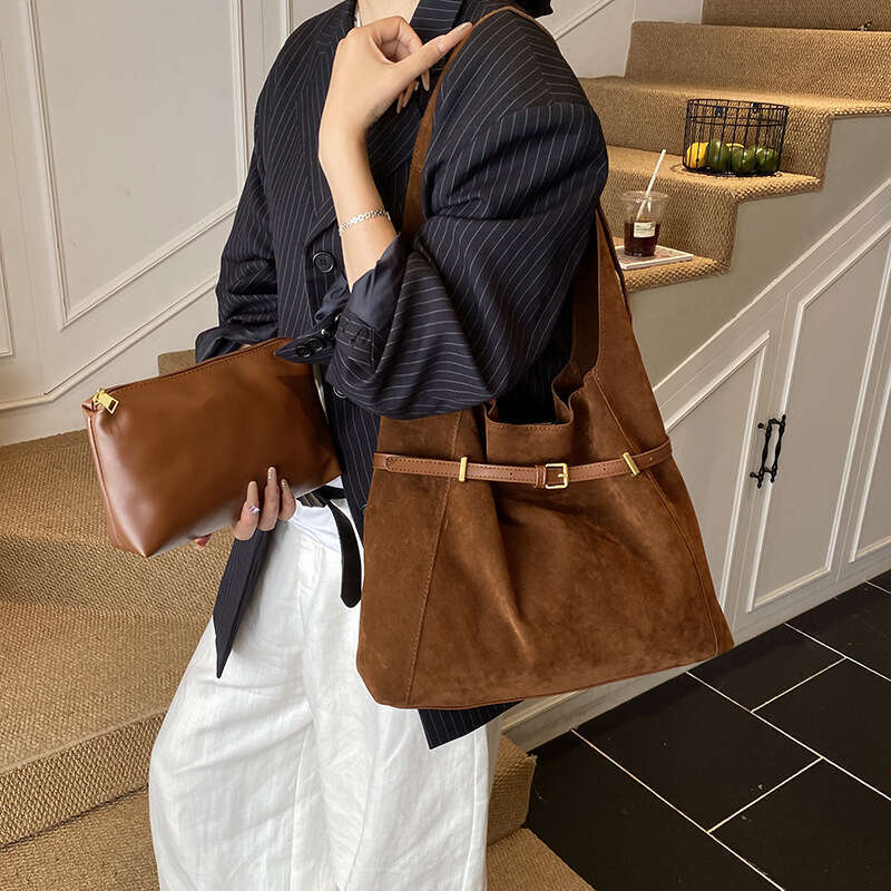 Designer Bags Shoulder Bucket Bags for Women Autumn Winter New Vinatge Casual Suede Single Shoulder Underarm Mother Tote Bag