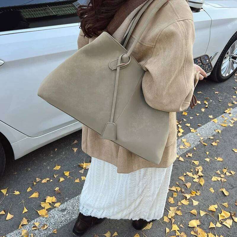 Faux Suede Shoulder Trendy Hobo Handbag Underarm Fashion Top Handle Bag for Women Work Shopping Travel