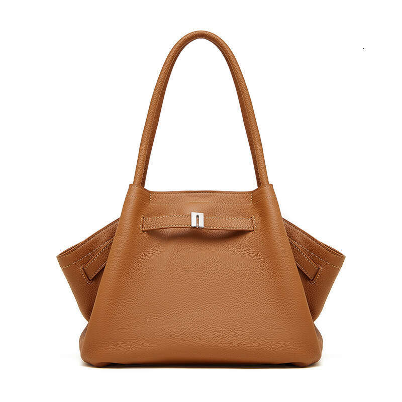 Luxury bag Top Layer Cowhide Large Fashion Simple Wrinkled Basket Bag Elegant Genuine Leather Shoulder Handbag for Women