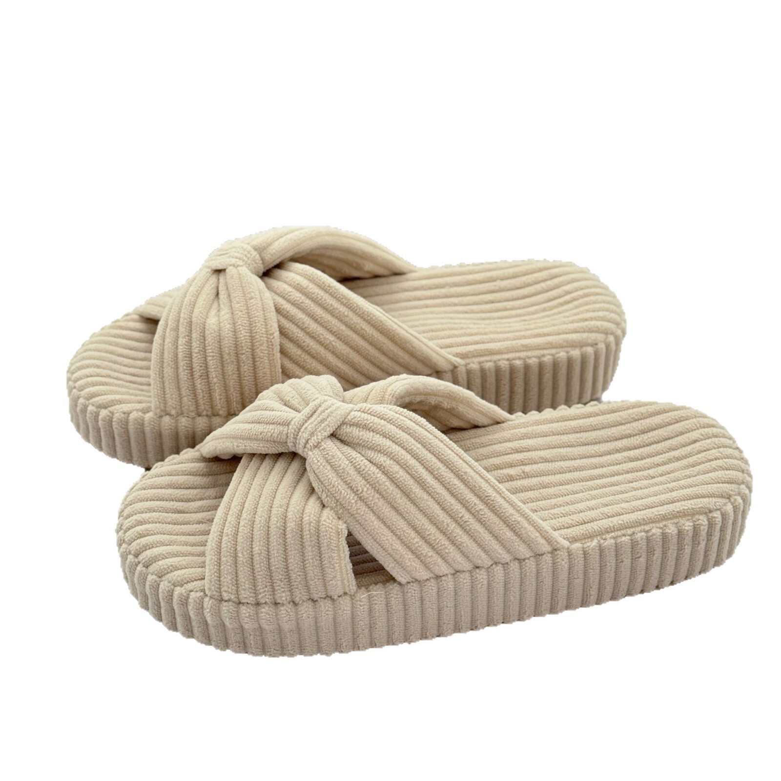 Plus Size Cross Flat New Style Girl Butterfly Home Soft Comfortable Cotton Slippers Cold Sticky Thick Sole ddmymarket