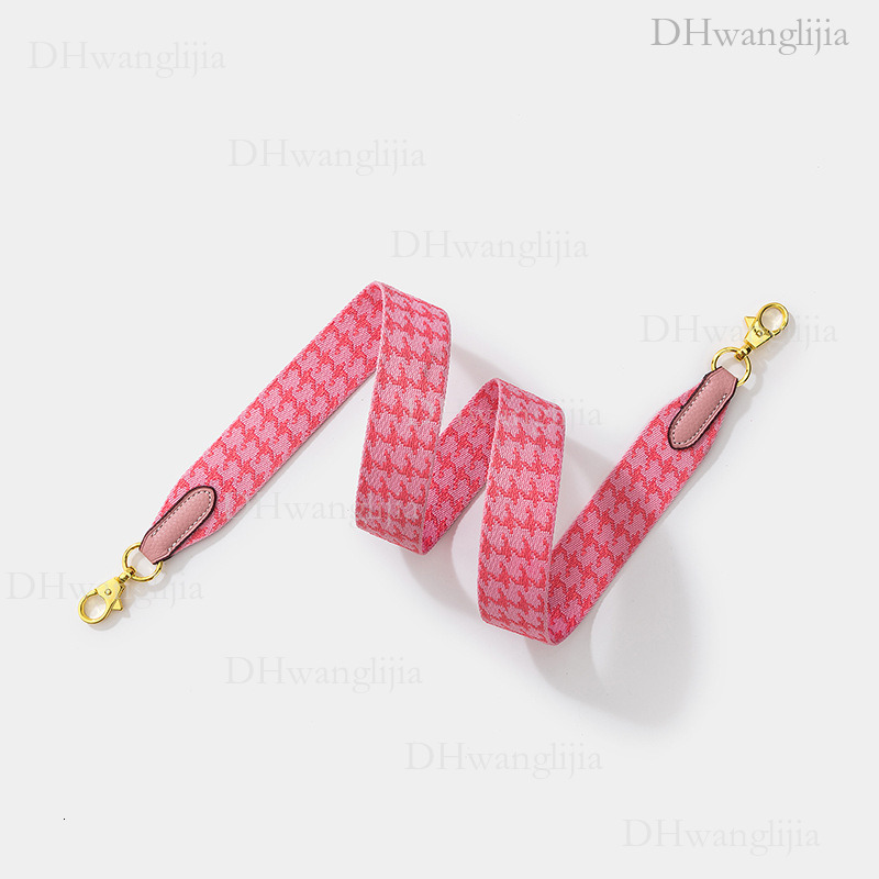 DH Luggage Accessories Women's Same Style Houndstooth Webbing Kelly Single Shoulder Crossbody Modified Bag Wide Strap
