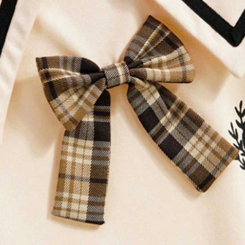 Summer Children Girls Clothes Set JK Student School Lapel Tshirts and Plaid Pleated Skirts 2 Pieces Suit Kid Top Bottom Outfits L250926GJ5Z