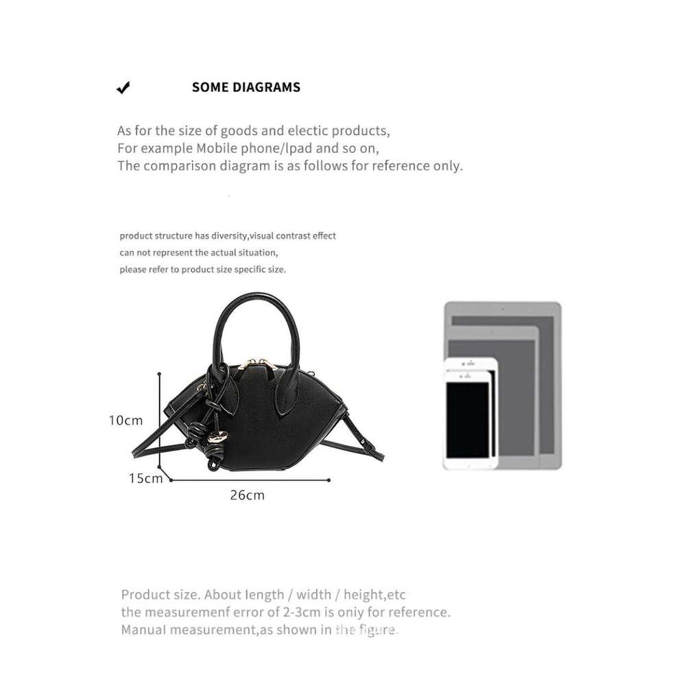Fashionable And Versatile Single Shoulder Diagonal Cross Bag Solid Color Double Handle Metal Bead Decoration Handbag