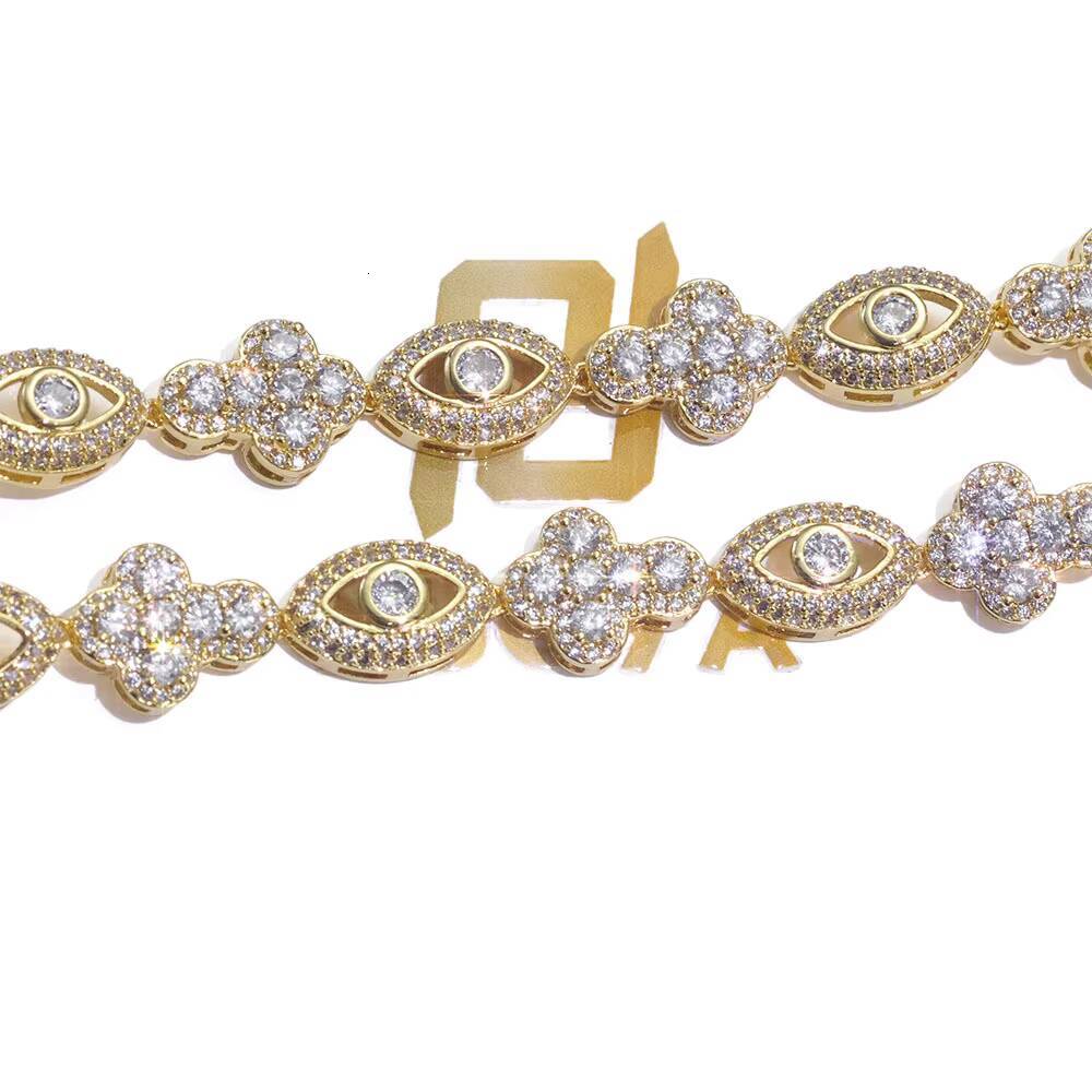 Wholesale Hip Hop Eye Cross Necklace Zircon Necklace Premium Bracelet for Men