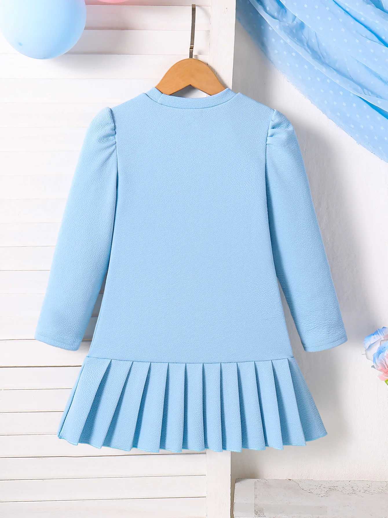 Spring Autumn Girl Fashion Casual Trend AllMatch Round Neck Long Sleeve Dress Girls Spring Autumn Outdoor Clothing L25092683X6