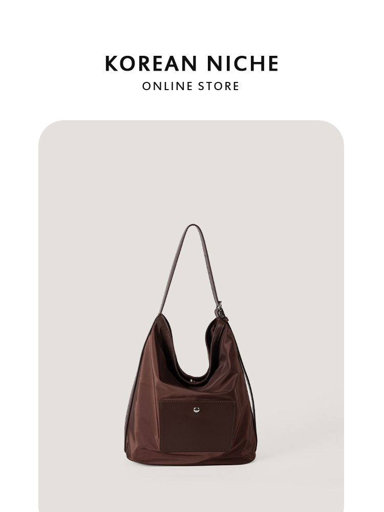2025 New Trendy High-End Nylon Underarm Bag Korean-Style Niche Lightweight Color-Blocking Single-Shoulder Handbag